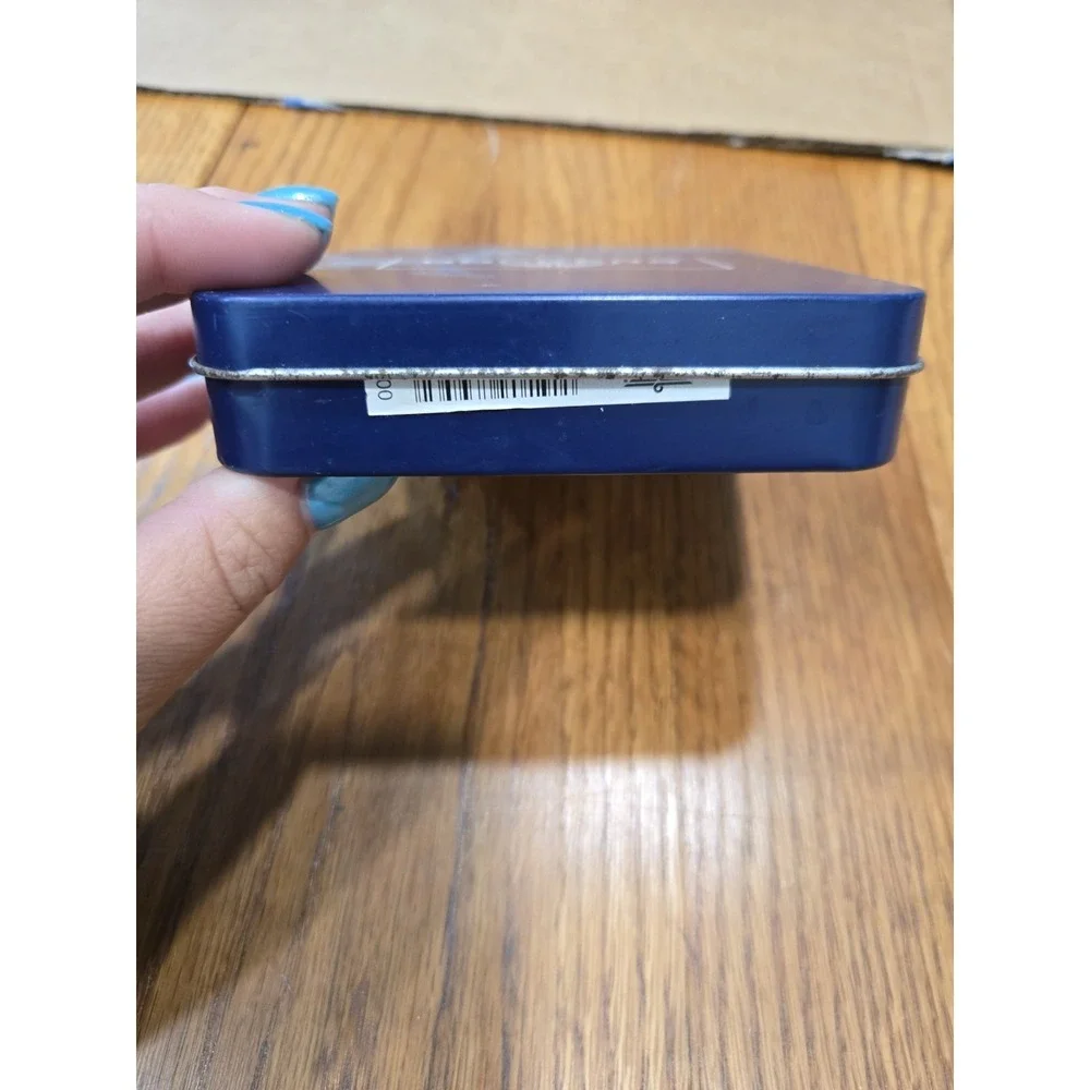 Dockers Men's Leather Bifold Wallet Gift Tin Box Navy Blue Storage Display Case